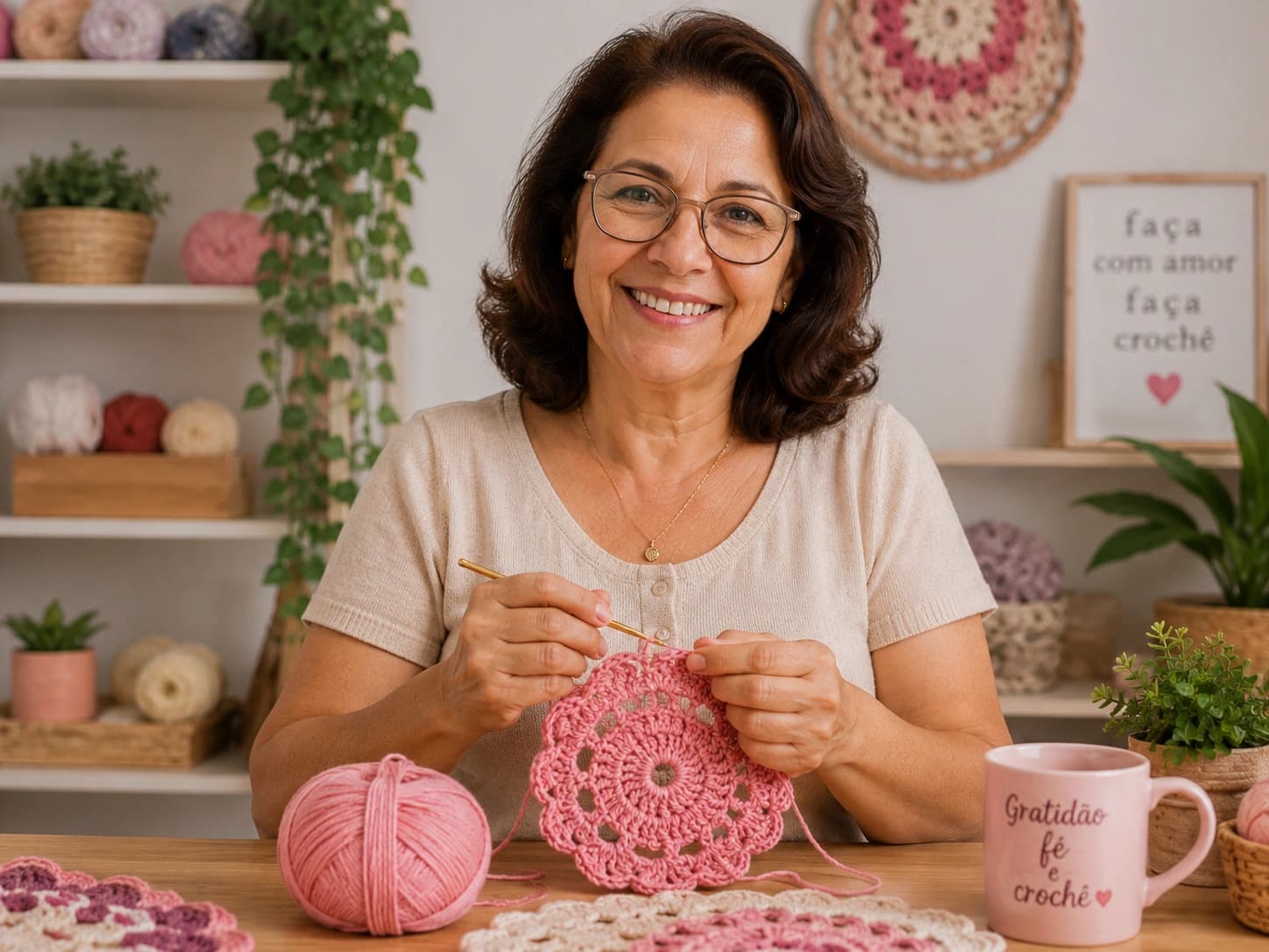 Foto de Aline, Artesã de peças afetivas